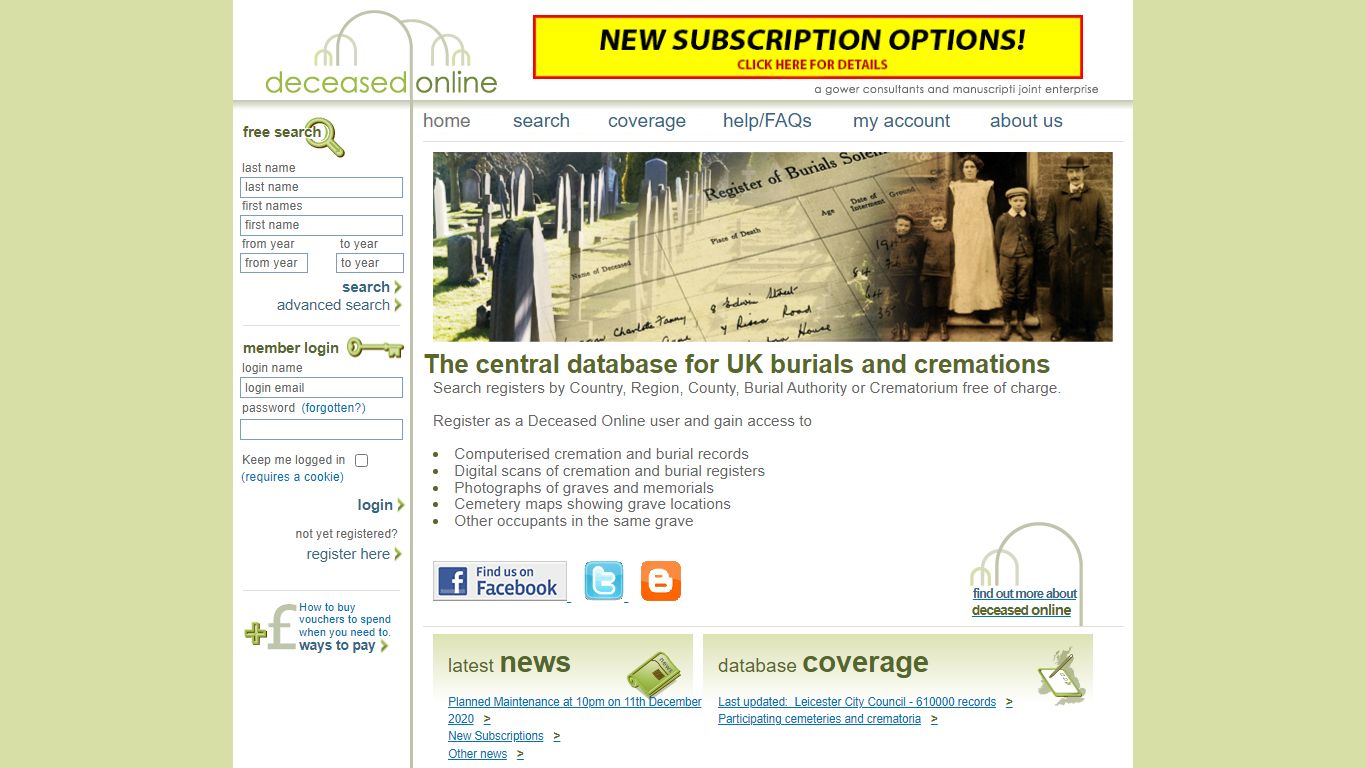 Deceased Online - Burial records, cremation records, grave maps ...